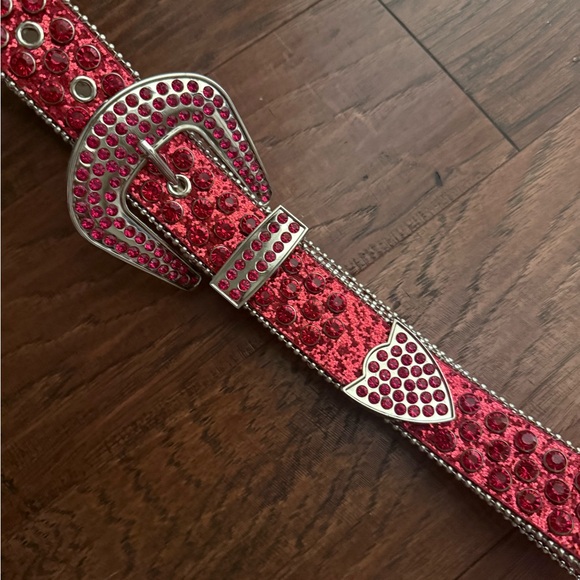 Red Rhinestone Belt - Picture 2 of 3